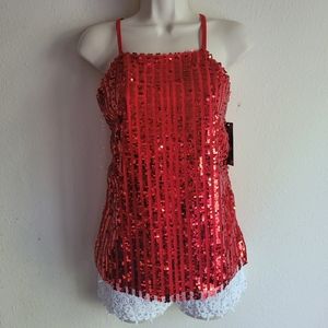 Shiny Sparkly Vibrant red Tank top